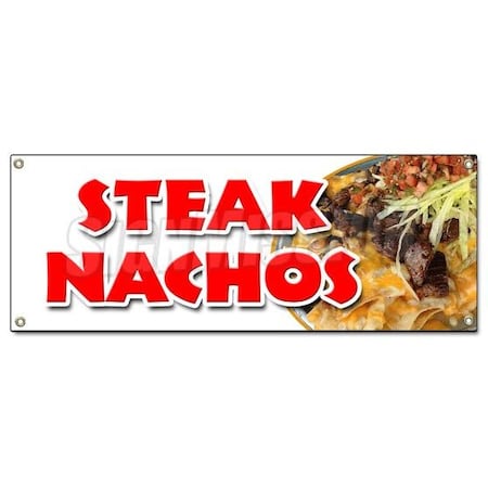 Signmission STEAK NACHOS BANNER SIGN snack melted mexican chili tacos tex mex food B-Steak Nachos